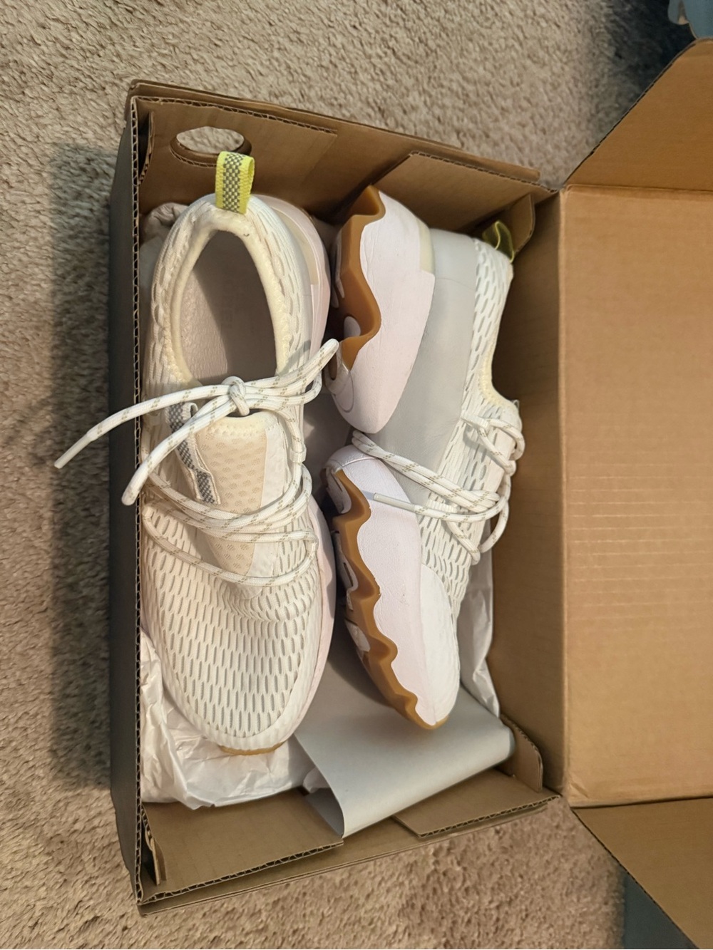 New Sorel White Kinetic Impact Sneakers Yellow 
 7.5 $228 Anthropologie shoes - Picture 6 of 15